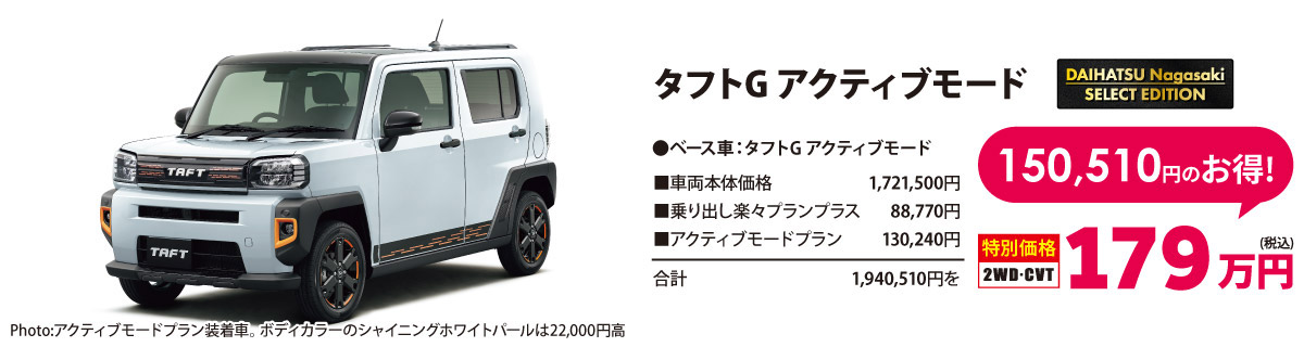 ダイハツ長崎セレクトエディション タフトG アクティブモード